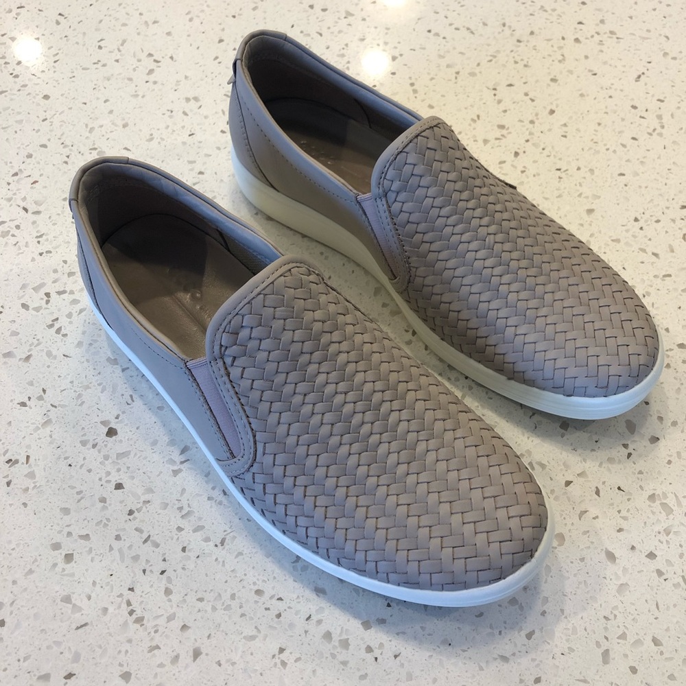 Ecco Soft 7 Rose Tan Leather Slip On Sneakers